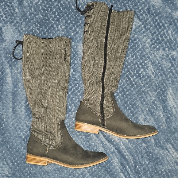 Rocket Dog Shoes - Rocket Dog Black/Gray Knee-High Boots